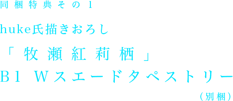 同封特典その１ huke先生描きおろし「牧瀬紅莉栖」B1 Wスエードタペストリー